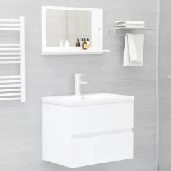 vidaXL - Spiegel - Wit - Bewerkt hout - 60 x 10.5 x 37 cm