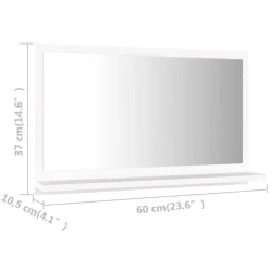 vidaXL - Spiegel - Wit - Bewerkt hout - 60 x 10.5 x 37 cm