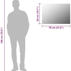 vidaXL - Spiegel - Zilver - Glas - 70 x 50 cm