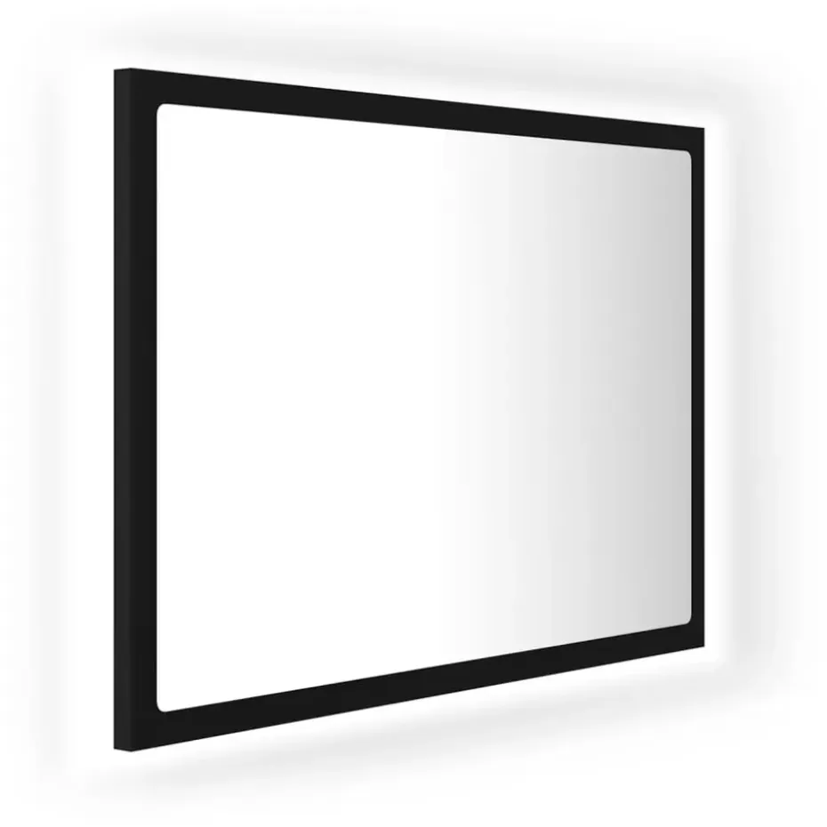 vidaXL - Spiegel - Zwart - Bewerkt hout