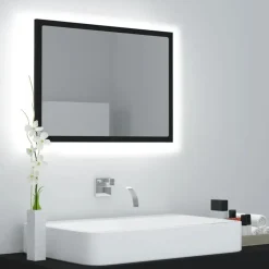 vidaXL - Spiegel - Zwart - Bewerkt hout