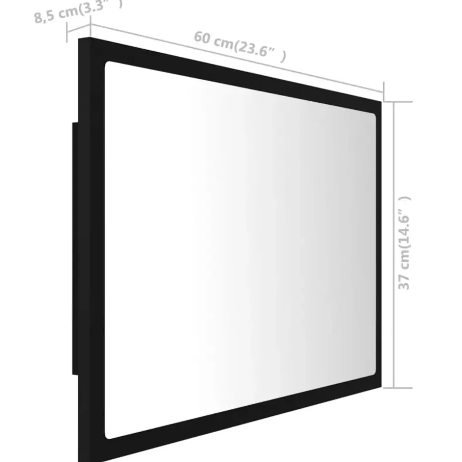 vidaXL - Spiegel - Zwart - Bewerkt hout