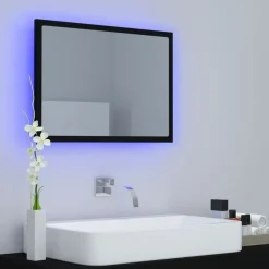 vidaXL - Spiegel - Zwart - Bewerkt hout