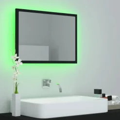 vidaXL - Spiegel - Zwart - Bewerkt hout