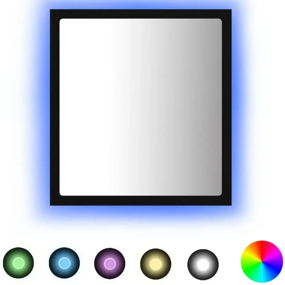 vidaXL - Spiegel - Zwart - Bewerkt hout