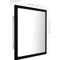 vidaXL - Spiegel - Zwart - Bewerkt hout