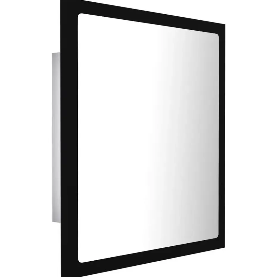 vidaXL - Spiegel - Zwart - Bewerkt hout