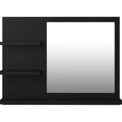 vidaXL - Spiegel - Zwart - Bewerkt hout