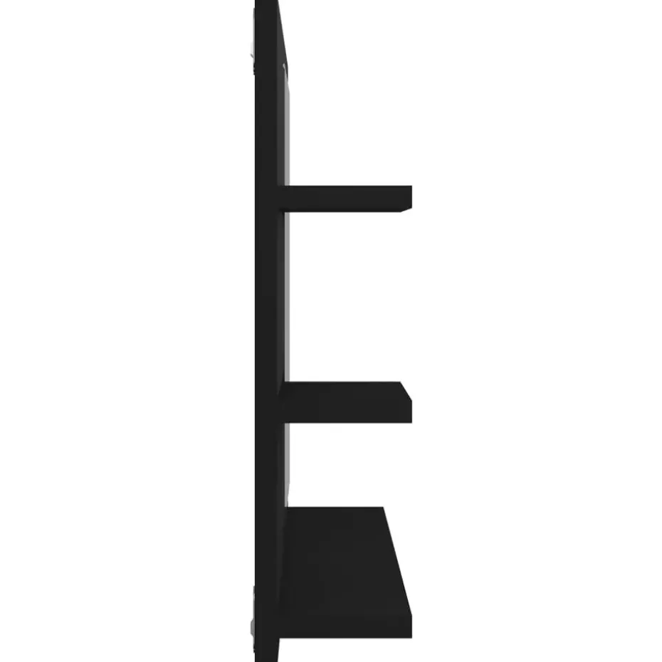 vidaXL - Spiegel - Zwart - Bewerkt hout