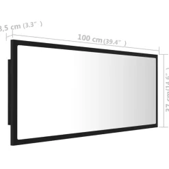 vidaXL - Spiegel - Zwart - Bewerkt hout
