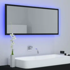 vidaXL - Spiegel - Zwart - Bewerkt hout