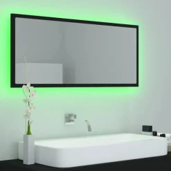 vidaXL - Spiegel - Zwart - Bewerkt hout