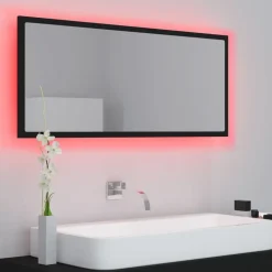 vidaXL - Spiegel - Zwart - Bewerkt hout