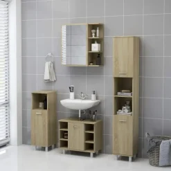 vidaXL - Spiegelkast - Bruin - Bewerkt hout