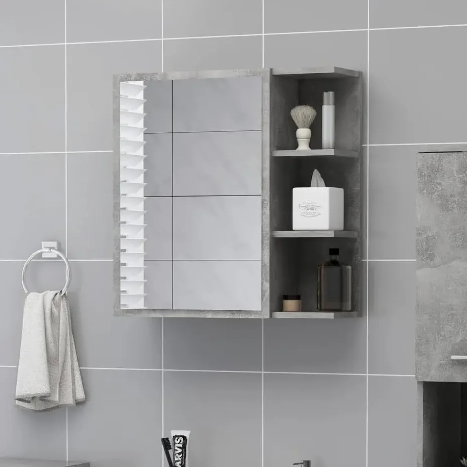 vidaXL - Spiegelkast - Grijs - Bewerkt hout