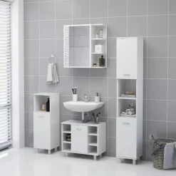 vidaXL - Spiegelkast - Wit - Bewerkt hout