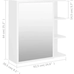 vidaXL - Spiegelkast - Wit - Bewerkt hout