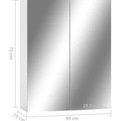 vidaXL - Spiegelkast - Wit - MDF