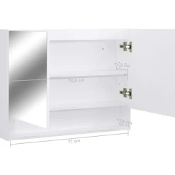 vidaXL - Spiegelkast - Wit - MDF