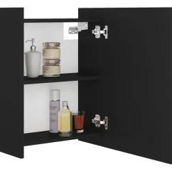 vidaXL - Spiegelkast - Zwart - Bewerkt hout