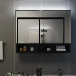 vidaXL - Spiegelkast - Zwart - MDF