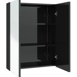 vidaXL - Spiegelkast - Zwart - MDF