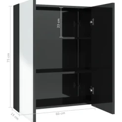 vidaXL - Spiegelkast - Zwart - MDF