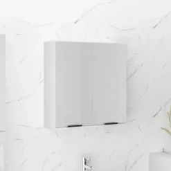 vidaXL - Spiegelkast met plank - Wit - Bewerkt hout en acryl - 64x20x67 cm