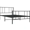 vidaXL - Staal Bed frame met hoofd- en voeteneinde - Zwart - Metaal - 90x200 cm