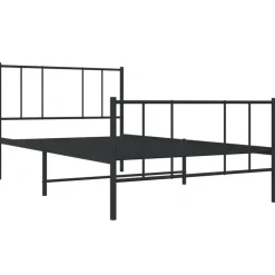 vidaXL - Staal Bed frame met hoofd- en voeteneinde - Zwart - Metaal - 90x200 cm