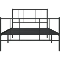 vidaXL - Staal Bed frame met hoofd- en voeteneinde - Zwart - Metaal - 90x200 cm