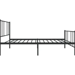 vidaXL - Staal Bed frame met hoofd- en voeteneinde - Zwart - Metaal - 90x200 cm