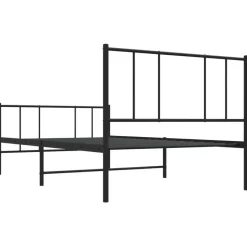 vidaXL - Staal Bed frame met hoofd- en voeteneinde - Zwart - Metaal - 90x200 cm