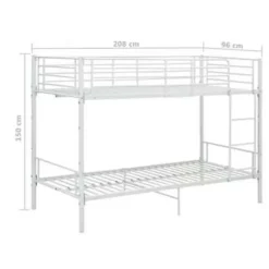 vidaXL - Stapelbed - Wit - metaal - 90x200 cm