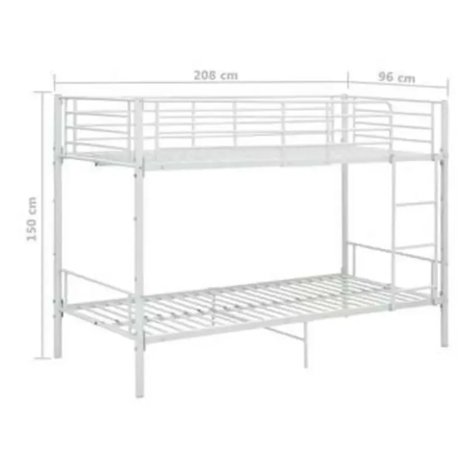 vidaXL - Stapelbed - Wit - metaal - 90x200 cm