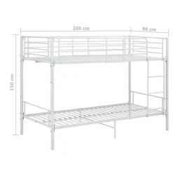 vidaXL - Stapelbed - Wit - metaal - 90x200 cm