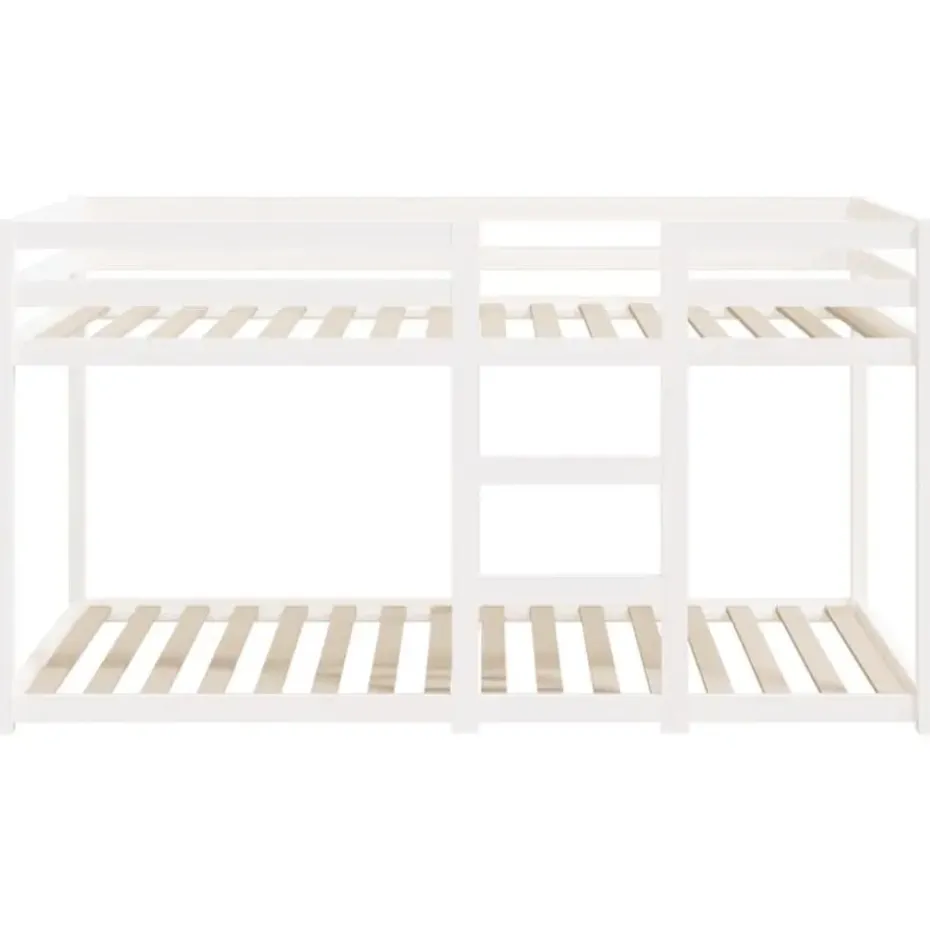 vidaXL - Stapelbed met zijladder - Wit - Massief grenenhout - 90x200 cm