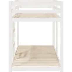 vidaXL - Stapelbed met zijladder - Wit - Massief grenenhout - 90x200 cm