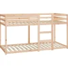 vidaXL - Stapelbed met zijladder - Naturel - Massief grenenhout - 90x200 cm