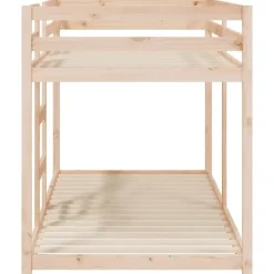 vidaXL - Stapelbed met zijladder - Naturel - Massief grenenhout - 90x200 cm
