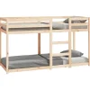 vidaXL - Stapelbed met zijladder - Naturel - Massief grenenhout - 75x190 cm