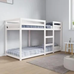 vidaXL - Stapelbed met zijladder - Wit - Massief grenenhout - 75x190 cm