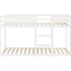 vidaXL - Stapelbed met zijladder - Wit - Massief grenenhout - 75x190 cm