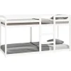vidaXL - Stapelbed met zijladder - Wit - Massief grenenhout - 80x200 cm