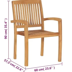 vidaXL - Stapelstoelen - Kussens - Grijs - Hout - 4 stuks