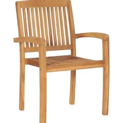 vidaXL - Stapelstoelen - Kussens - Grijs - Hout - 4 stuks