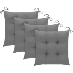 vidaXL - Stapelstoelen - Kussens - Grijs - Hout - 4 stuks