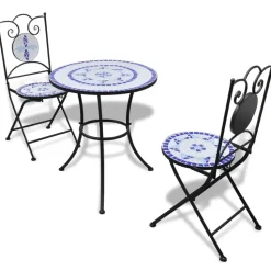 vidaXL - Stoel - Blauw - Keramiek