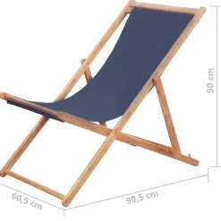 vidaXL - Strandstoel - Blauw - Stof
