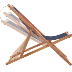 vidaXL - Strandstoel - Blauw - Stof